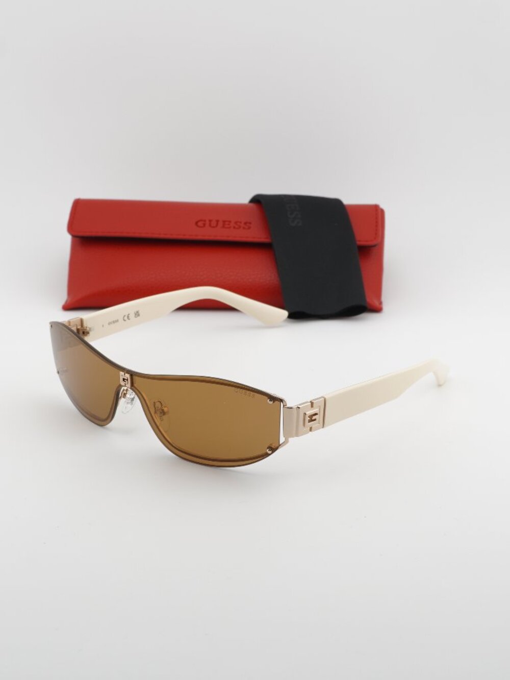 Guess GU00263 32G Shield Sunglasses - Gold / Brown